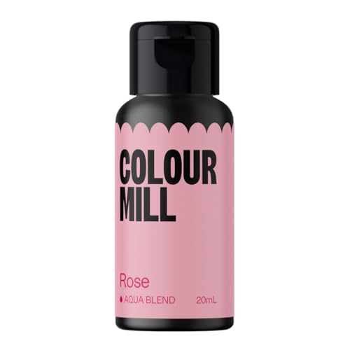 Colour Mill Aqua Blend Lebensmittelfarbe auf Wasserbasis Rose - Lebensmittel Farbe Sehr Intensiv, Hoch Konzentriert, Vegan - 20 ml von Colour Mill