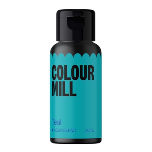 Colour Mill Aqua Blend Lebensmittelfarbe auf Wasserbasis Teal - Lebensmittel Farbe Sehr Intensiv, Hoch Konzentriert, Vegan - 20 ml von Colour Mill