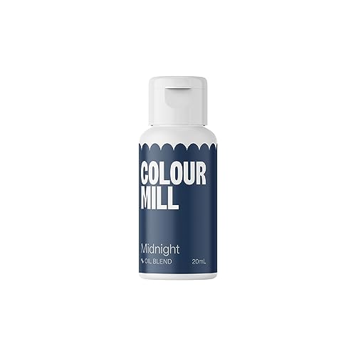 Colour Mill Oil Blend Midnight Blue Lebensmittelfarbe auf Ölbasis - Lebensmittelfarben für Schokolade, Fondant, Cupcakes, Kuchen, Backen, Macaron - Food Coloring für Tortendeko - 20ml von Colour Mill