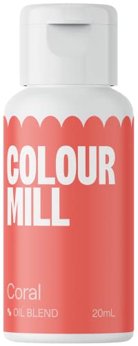 Colour Mill Oil Blend Lebensmittelfarbe auf Ölbasis Coral - Lebensmittelfarben für Schokolade, Fondant, Cupcakes, Kuchen, Backen, Macaron - Food Coloring für Tortendeko - 20ml von Colour Mill