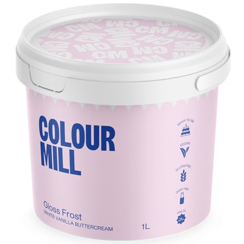 Colour Mill White Buttercream Gloss Frost, Weiße Buttercreme im Schweizer Baiser-Stil, Cremiger Vanille, Perfekt zum Glasieren, Spritzen und Füllen - 1 L Colour Mill White Buttercream Gloss Frost, Weiße Buttercreme im Schweizer Baiser-Stil, Cremiger Vanille, Perfekt zum Glasieren, Spritzen und Füllen - 1 L von Colour Mill