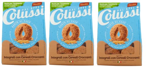 3x Colussi Integrali con Cereali Croccanti Biscotti con farina di frumento integrale e cereali croccanti Kekse mit Vollkornmehl und knusprigen Cerealien 300g Beutel 3x Colussi Integrali con Cereali Croccanti Biscotti con farina di frumento integrale e cereali croccanti Kekse mit Vollkornmehl und knusprigen Cerealien 300g Beutel von Colussi