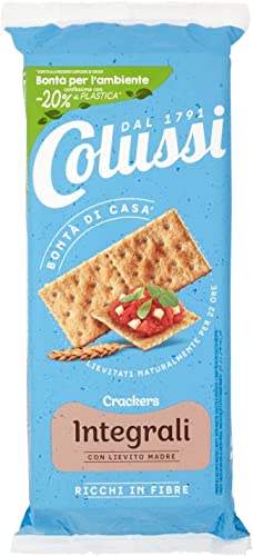 6x Colussi Crackers integrali - whole wheat 'Vollkorncracker', 500 g von Colussi