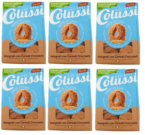 6x Colussi Integrali con Cereali Croccanti Biscotti con farina di frumento integrale e cereali croccanti Kekse mit Vollkornmehl und knusprigen Cerealien 300g Beutel 6x Colussi Integrali con Cereali Croccanti Biscotti con farina di frumento integrale e cereali croccanti Kekse mit Vollkornmehl und knusprigen Cerealien 300g Beutel von Colussi