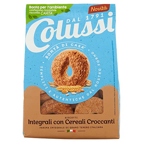 Colussi Integrali con Cereali Croccanti Biscotti con farina di frumento integrale e cereali croccanti Kekse mit Vollkornmehl und knusprigen Cerealien 300g Beutel Colussi Integrali con Cereali Croccanti Biscotti con farina di frumento integrale e cereali croccanti Kekse mit Vollkornmehl und knusprigen Cerealien 300g Beutel von Colussi
