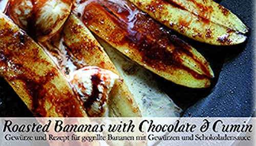 Roasted Bananas mit Chocolate & Cumin Gewürze und Rezept in Geschekbox von Comida