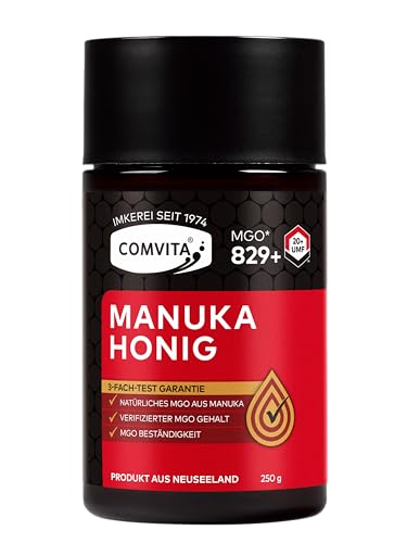 Comvita Manuka Honig 829+ MGO (UMF™ 20+) – 100% Manuka-Honig – Das Original aus Neusseland – Mit zertifizierten Methylglyoxal Gehalt von Comvita