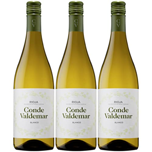 Conde Valdemar Blanco Rioja DOCa Weißwein veganer Wein trocken Spanien I Versanel Paket (3 x 0,75l) von Conde Valdemar