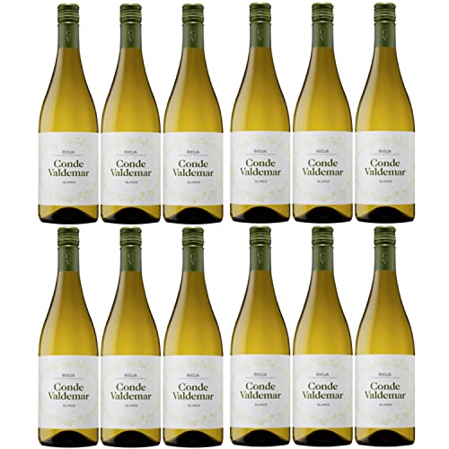 Conde Valdemar Blanco Rioja DOCa Weißwein veganer Wein trocken Spanien I Versanrel Paket (12 x 0,75l) von Conde Valdemar