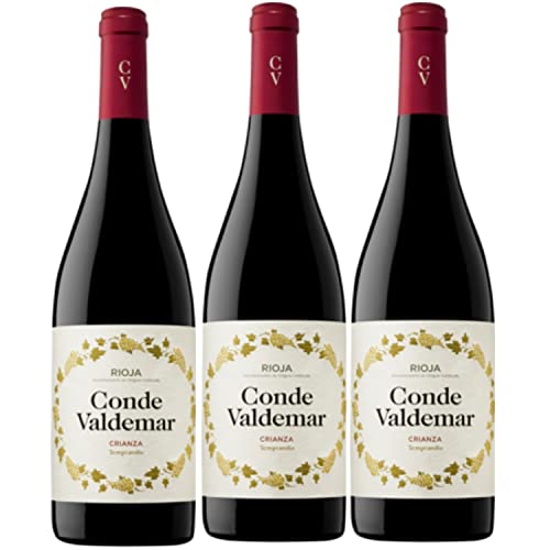 Conde Valdemar Crianza Rioja DOCa Rotwein veganer Wein trocken Spanien I Versanel Paket (3 x 0,75l) von Conde Valdemar