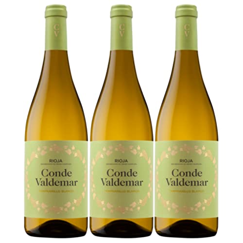 Conde Valdemar Tempranillo Blanco Weißwein veganer Wein trocken Spanien I Versanel Paket (3 x 0,75l) von Conde Valdemar