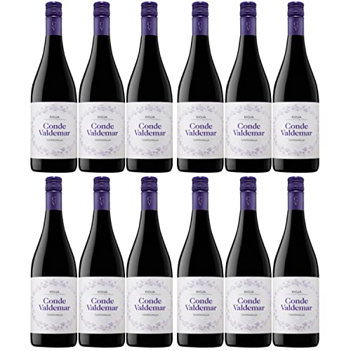 Conde Valdemar Tempranillo Rioja DOCa Rotwein veganer Wein trocken Spanien I Versanel Paket (12 x 0,75l) von Conde Valdemar
