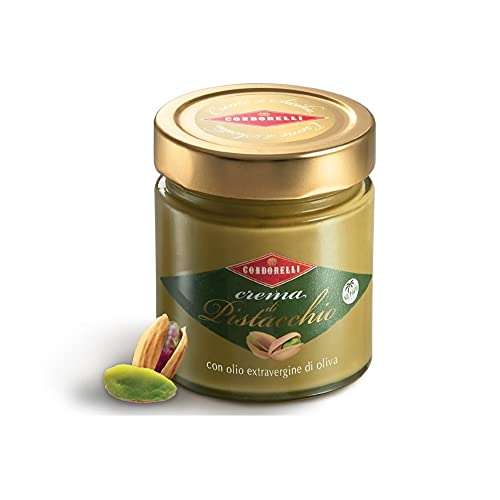 Condorelli Crema di Pistacchio Pistaziencreme mit extra nativem Olivenöl Einmachglas 190g Pistazie Streichcreme von Condorelli