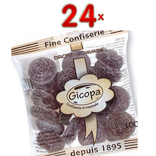 Gicopa Violette Gomme Sachet 24 x 100g Packung (Bonbons) von Confiserie Artisanale Liègeoise