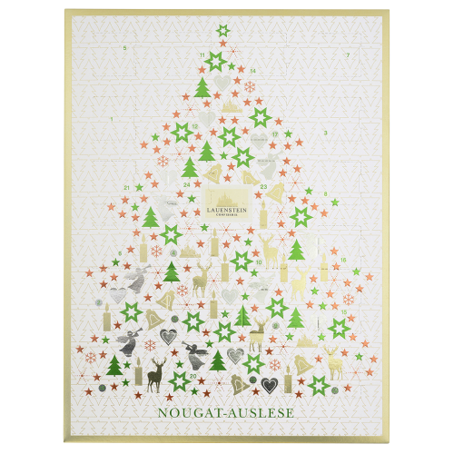Adventskalender "Weihnachtsbaum" Nougat von Confiserie Burg Lauenstein GmbH