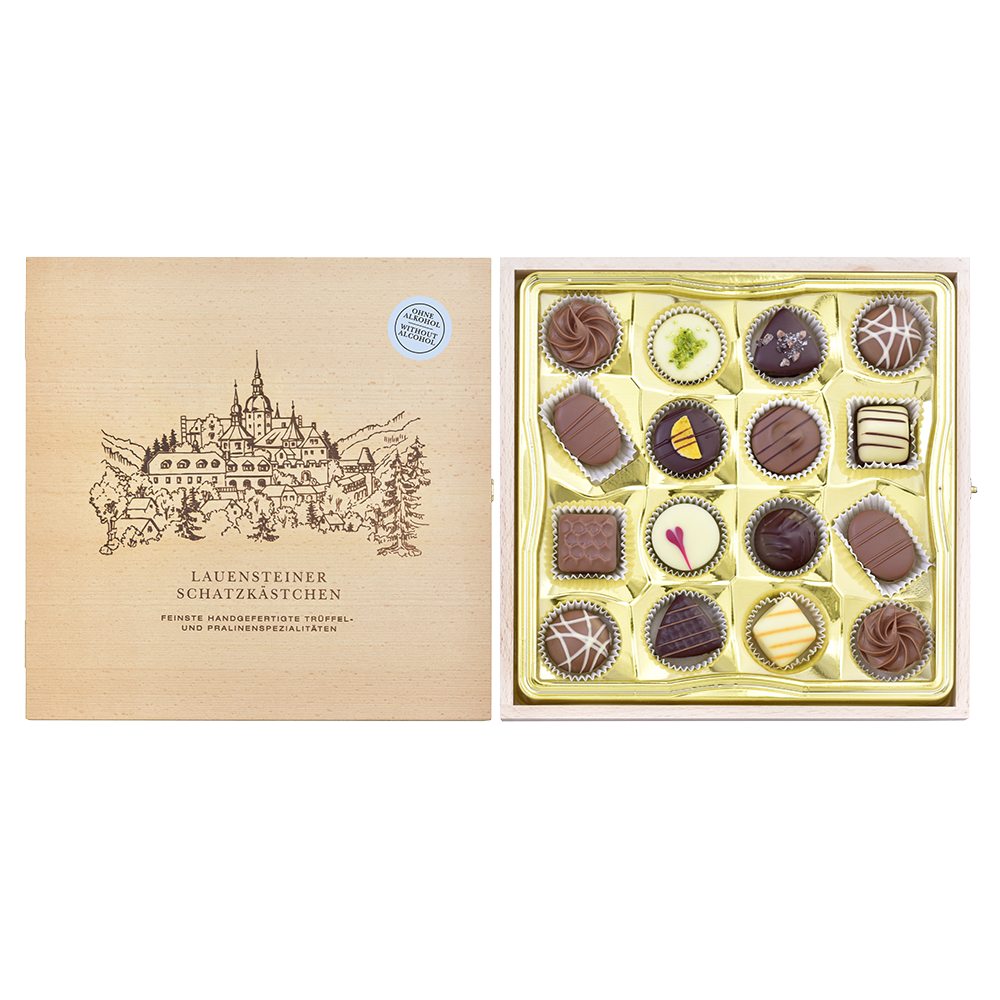 Buchenholz-Schatzkästchen Buchenholz-Schatzkästchen von Confiserie Burg Lauenstein GmbH