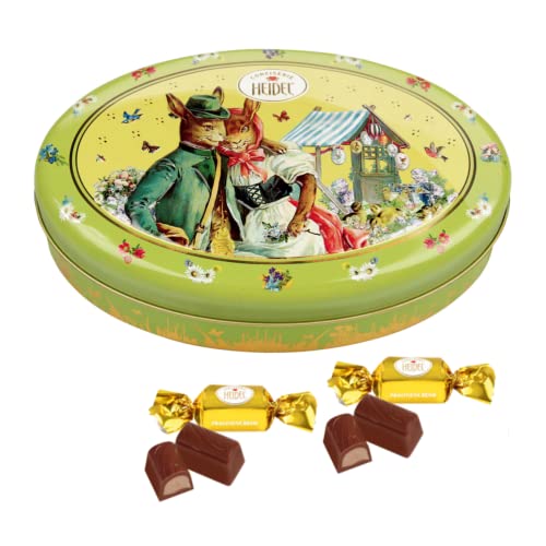 Confiserie Heidel | Ostern ovale Dose | Mit Sahne gefüllte Milchschokolade - 183 Gr | Assortierte Pralinen Milchschokolade | Pralinenschachteln mischen von Confiserie Heidel