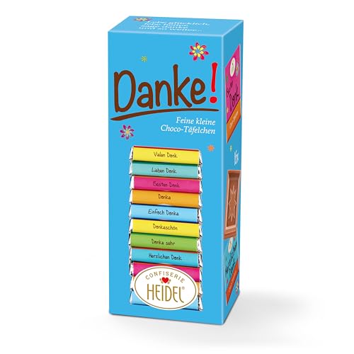 Heidel Danke Vollmilchschokolade Täfelchen 80g, 16 Stück Mini-Tafeln à 5g, Vielfältige Danksagungen, Exquisite Geschenkidee Heidel Danke Vollmilchschokolade Täfelchen 80g, 16 Stück Mini-Tafeln à 5g, Vielfältige Danksagungen, Exquisite Geschenkidee von Confiserie Heidel