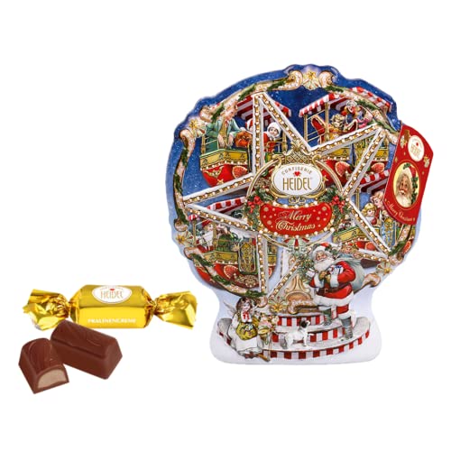 Heidel | Riesenrad aus Metall mit Milchschokolade gefüllt mit Pralinencreme | Geschenkbox mit Milchschokolade Heidel | Riesenrad aus Metall mit Milchschokolade gefüllt mit Pralinencreme | Geschenkbox mit Milchschokolade von Confiserie Heidel