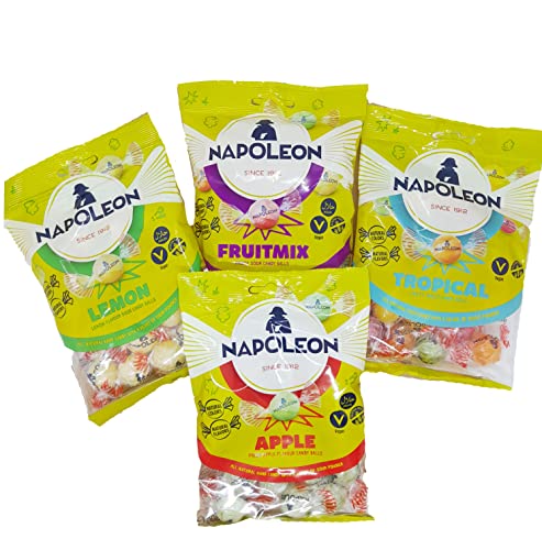 Napoleon Bonbons Vorteilspackung Früchtemix | Tropical | Apfel | Zitrone 4 x 130g von Confiserie Napoleon