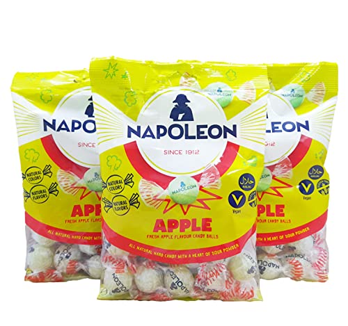 Napoleon Vorteilspackung Bonbons Mit Apfelgeschmack | Gluten Frei | Vegan 3 x 130g von Confiserie Napoleon