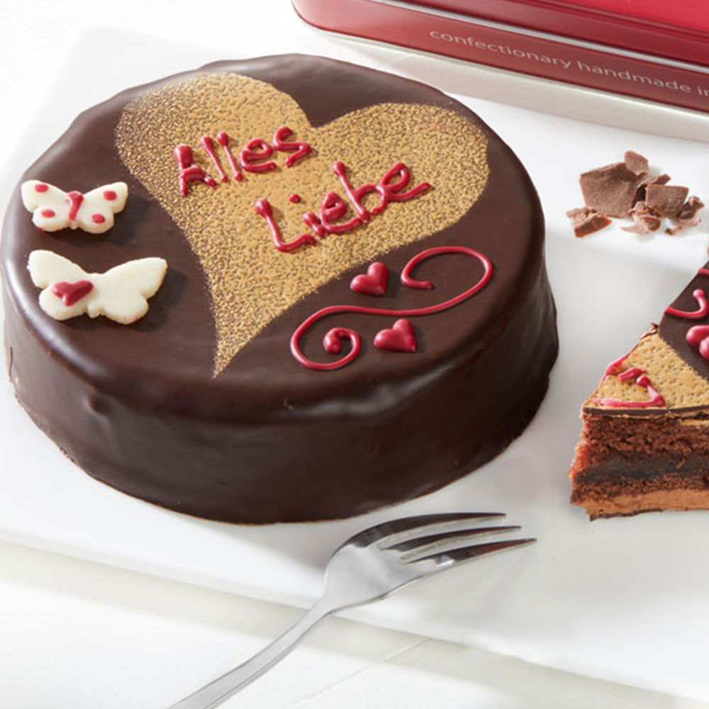 Sachertorte "Alles Liebe" von Confiserie Rabbel