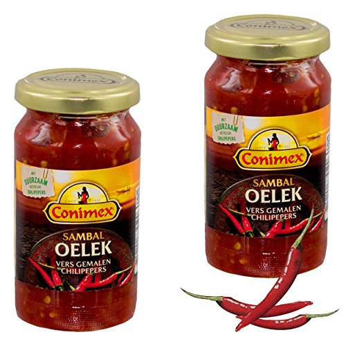 Conimex Sambal Oelek 2er Set, indonesische Chili Paste, Sauce, Soße, Gewürze, Scharf, 375 g Conimex Sambal Oelek 2er Set, indonesische Chili Paste, Sauce, Soße, Gewürze, Scharf, 375 g von Conimex