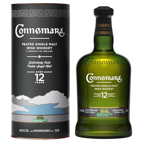 Connemara 12 Jahre mit Geschenkverpackung | getorfter Single Malt Irish Whiskey | rauchiges Aroma | 40% Vol | 700ml Einzelflasche von Connemara