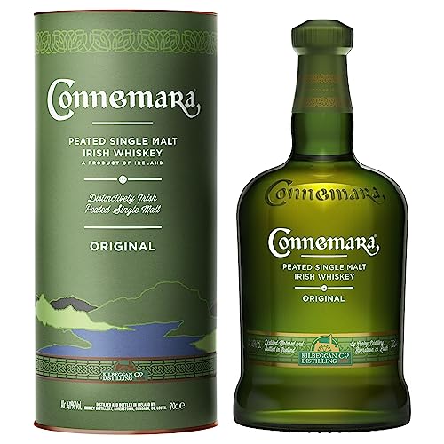 Connemara Original mit Geschenkverpackung | getorfter Single Malt Irish Whiskey | rauchiges Aroma | 40% Vol | 700ml Einzelflasche von Connemara