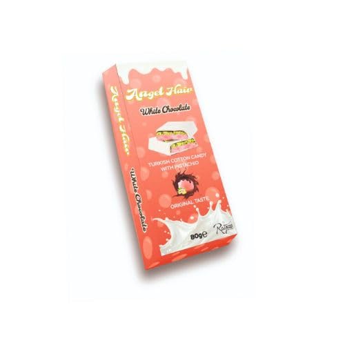 Angel Hair Schokolade - Engelshaar Zuckerwatte & Pistaziencreme - 80 Gramm Tafel - Dubai Schokolade (80g, White) von Connys