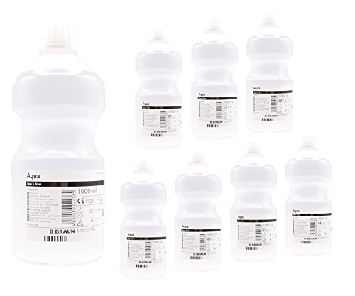 Steriles Wasser AQUA B. Braun 8 Liter (8x 1000ml) PP Flaschen mit Griff-Taille von ConsuMed