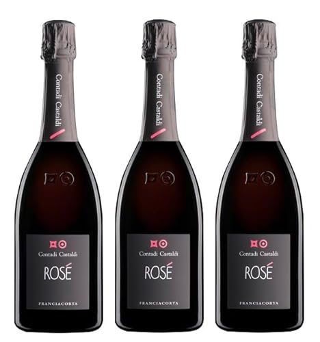 3x 0,75l - Contadi Castaldi - Rosé Brut - Franciacorta D.O.C.G. - Italien - Rosé-Schaumwein brut von Contadi Castaldi