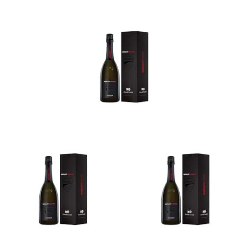 Contadi Castaldi Brut Race Ducati Corse - Franciacorta di Lombardia DOCG Astucciato - Chardonnay, Pinot Nero, Pinot Bianco Trauben, Plant Based - 1 Flasche 750 ml (Packung mit 3) von Contadi Castaldi