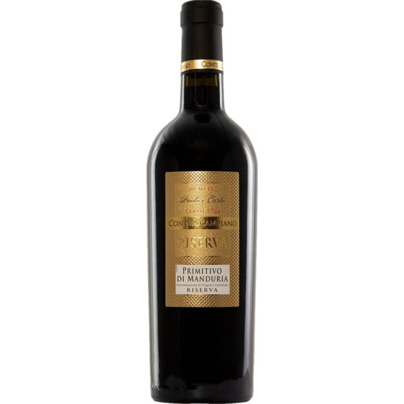 Conte di Campiano 66 Primitivo di Manduria Riserva, Primitivo di Manduria DOC, Apulien, 2020, Rotwein von Conte di Campiano S.p.A, Cazzano di Tramigna, Italien