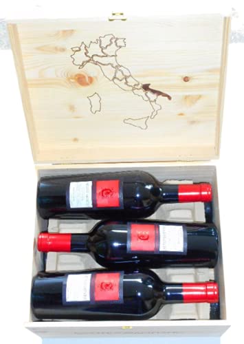 6 Flaschen Negroamaro Appassimento IGT 2022 Sonderedition von Conte di Campiano in Original-Holzkiste, sensationeller Rotwein aus Apulien von Conte di Campiano