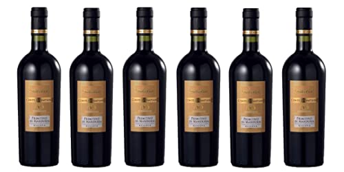 6x 0,75l - Conte di Campiano - Primitivo di Manduria Riserva D.O.P. - Apulien - Italien - Rotwein trocken von Conte di Campiano