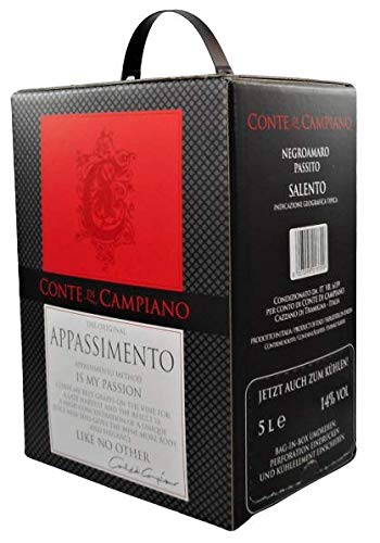 Negroamaro Appassimento IGT Sonderedition 2021 Bag-in-Box 5l von Conte di Campiano, trockener Rotwein aus Apulien von Conte di Campiano