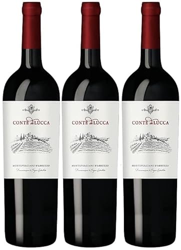 Conte di Lucca Montepulciano d'Abruzzo Rotwein Wein trocken DOC Italien I Versanel Paket (3 x 0,75l) von Conte di Lucca