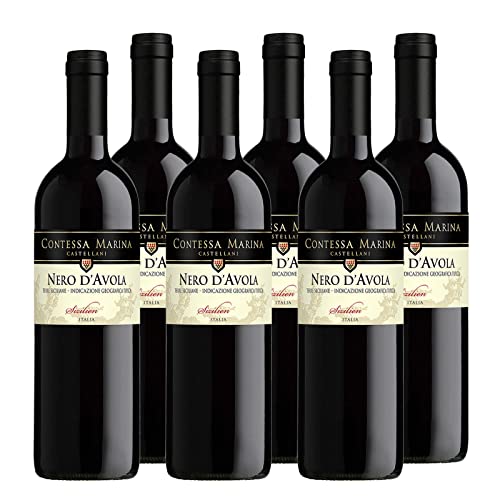 Nero d'Avola Sicilia DOC "Contessa Marina" Rotwein Sizilien trocken (6 x 0.75l) von Contessa Marina