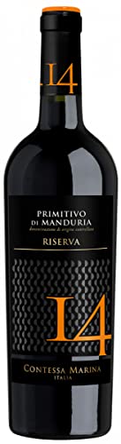 Primitivo di Manduria DOC Riserva 14 Contessa Marina Apulien Rotwein halbtrocken (1 x 0, 75l), 750.0 milliliter von Contessa Marina