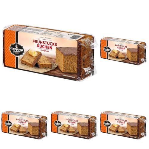 Continental Bakeries Frühstückskuchen, Ontbijtkoek, fettarmer Kuchen, 350 g (Packung mit 5 Stücken), Honig, 350 Gramm von Continental Bakeries