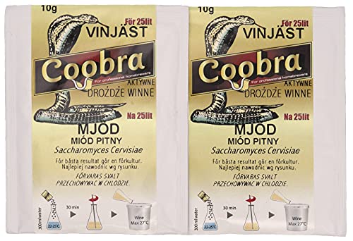 2x Trocken Methefe - 10g/25L | Honigweinhefe | Metwein | Weinhefe | Hefe Weißwein und Rotwein… von Coobra