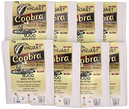 8x Trocken Methefe - 10g/25L | Honigweinhefe | Metwein | Weinhefe | Hefe Weißwein und Rotwein von Sattie