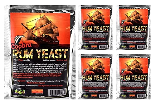 Coobra HUGBERT TOP Rum Hefe Alkohol Gärhefe Weinhefe Brennhefe gären Destillation, 5 Stück Coobra HUGBERT TOP Rum Hefe Alkohol Gärhefe Weinhefe Brennhefe gären Destillation, 5 Stück von Coobra
