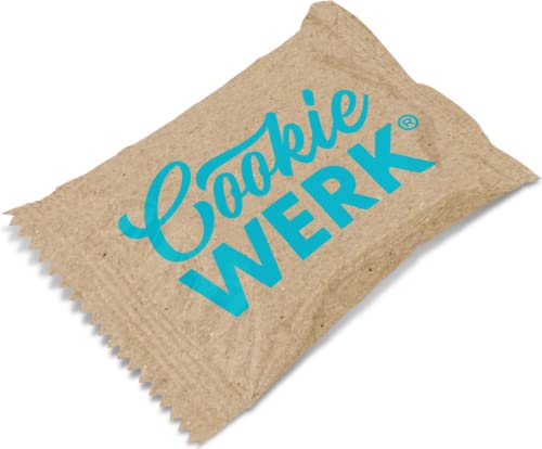 Cookie Werk | Schoko Cookie | Nachhaltige Papierverpackung | Nachhaltige Verpackung & hellblaue Schrift von Cookie Werk