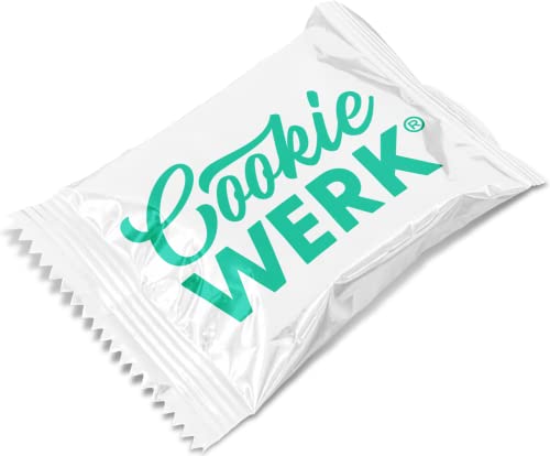 Cookie Werk | Schoko Creme Cookie | Weiße Verpackung & Grüne Schrift von Cookie Werk