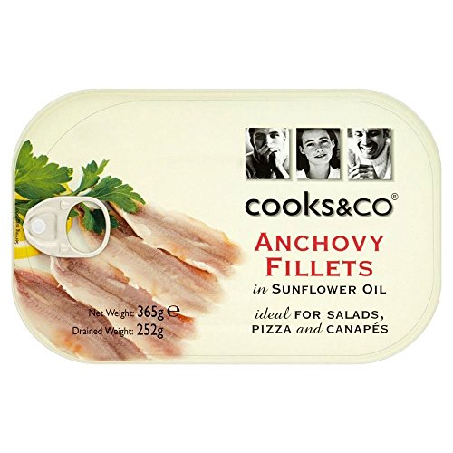 Köche & Co Sardellenfilets in Sonnenblumenöl (365g) - Packung mit 2 von Cooks & Co