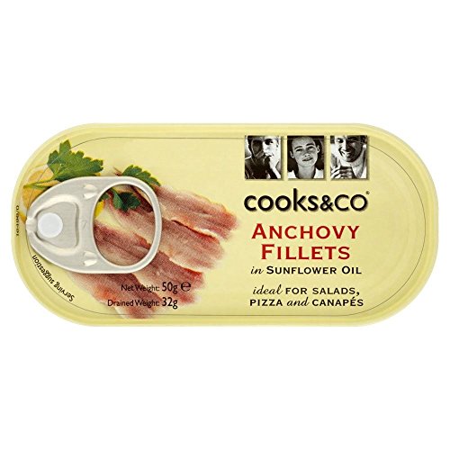 Köche & Co Sardellenfilets in Sonnenblumenöl (50 g) - Packung mit 2 von Cooks & Co
