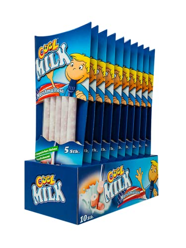Cool Milk ÖKO Trinkhalme, Marshmallow Geschmack, 50 kompostierbare Trinkhalme (10 x 5er Pack), 300 g von Cool Milk