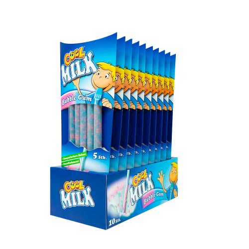 Cool Milk ÖKO kompostierbare Trinkhalme, Bubble Gum, 300 gramm, 50 Trinkhalme (10 x 5er Pack) von Cool Milk